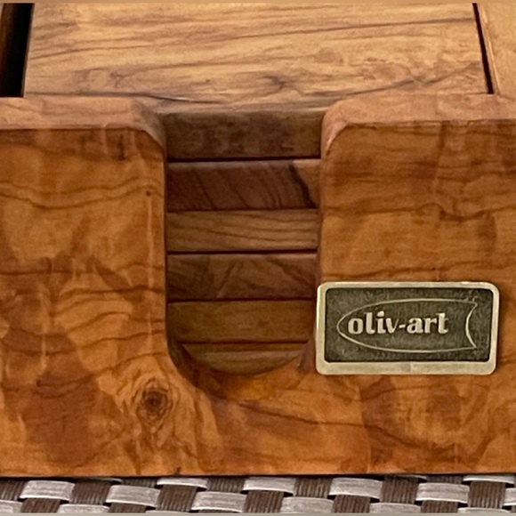 MCM Vintage Oliv-Art Wooden Coasters - Picture 3 of 3